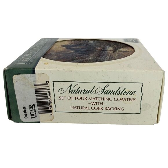Thirstystone Natural Sandstone Coasters Set Of 4 With Scenic Mountain Design - Picture 5 of 5